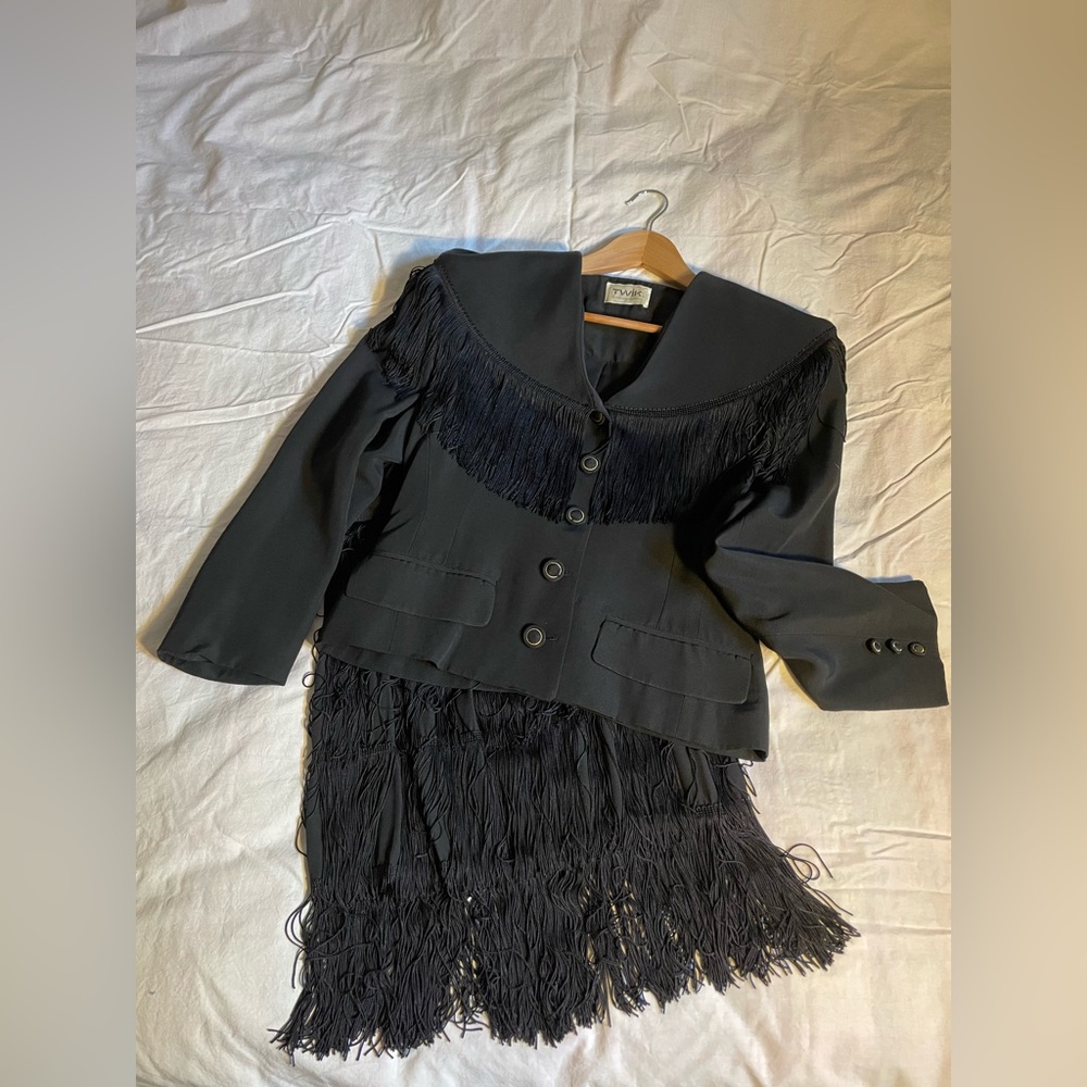 Elegant Black Fringe Blazer